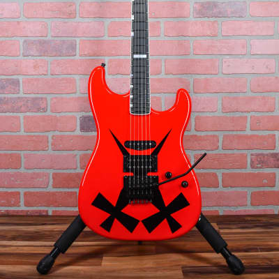 ESP Custom Shop Chris Degarmo "Cross Daggers" ST 2023 -  Red With Black Cross Daggers Graphic w/OHSC (Available now!) image 4