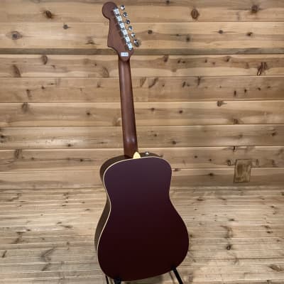 Fender  Malibu Player Acoustic Guitar - Burgundy Satin image 5