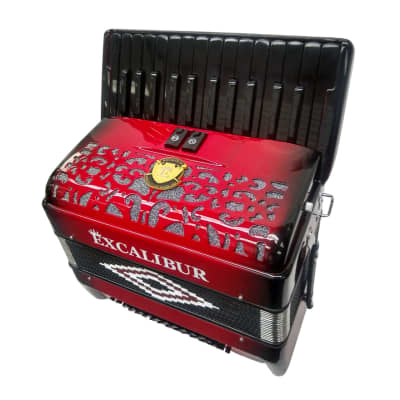 Excalibur Super Classic PSI Series Red Fade 60 Bass Piano Accordion image 3