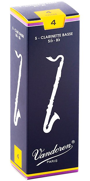 Vandoren CR124 Traditional Bass Clarinet Reeds - Strength 4 (Box of 5) image 1