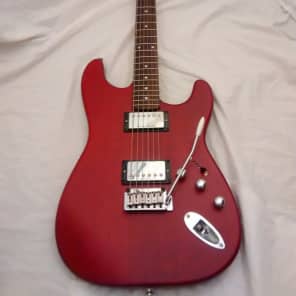 Fender Squier Double Fat HH Stratocaster Satin Trans Crimson Standard Series 2005 image 2