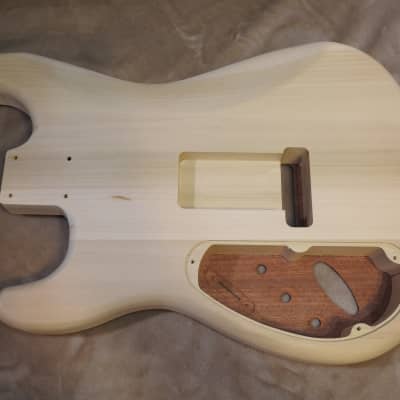 Unfinished 3pc Poplar Stratocaster Body 2pc Rosewood Top S/S/S Pickup Routes Back Control Cavity image 2