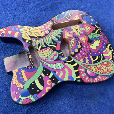 Custom Floral Psychedelic Telecaster Body image 10