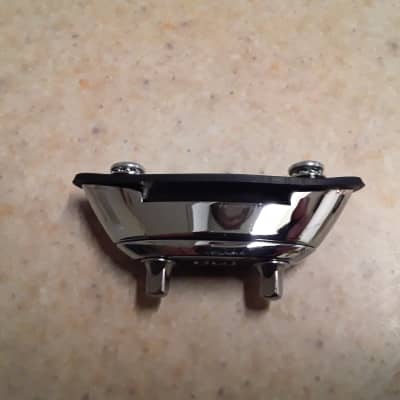 DW Chrome Butt Plate for Snare Drum with Mounting Screws & Gasket - *Never Used* - (2" Hole Spacing) image 6