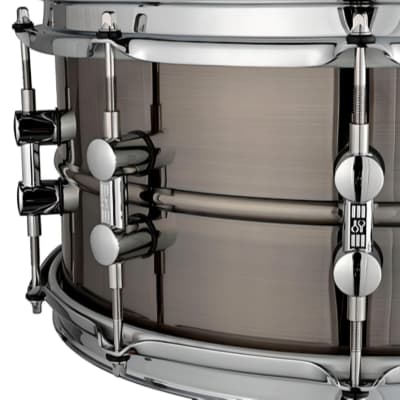 Sonor Kompressor Snare Drum, 14" x 5.75", Brass, Power Hoops, Black Nickel Plated 2023 - Brass Black Nickel Plated - Authorized Sonor Dealer - Watch for Direct Offers image 2