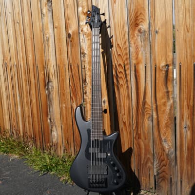 Schecter DIAMOND SERIES Stiletto-5 Stealth - Pro Satin Black 5-String Electric Bass Guitar (2023) for sale