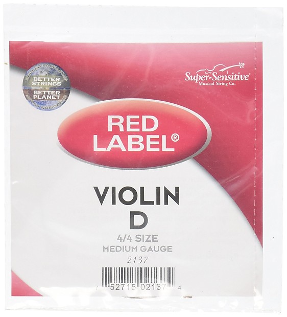Super-Sensitive 2137 Red Label 4/4 Size Violin 'D' String image 1