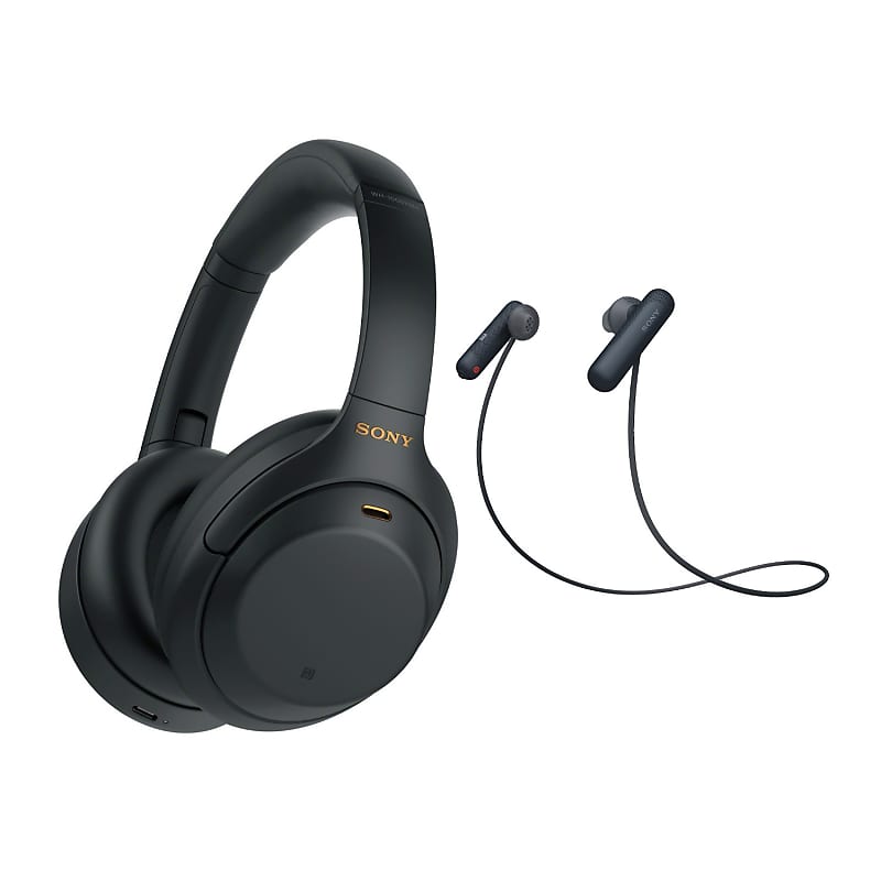 Sony WH-1000XM4 Wireless Noise Canceling Overhead Headphones (Black) -  Bundle 