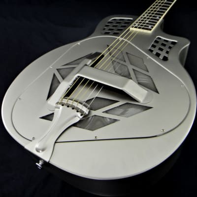Tricone Tri-Cone Resonator Guitar - Brushed Steel Finish image 4