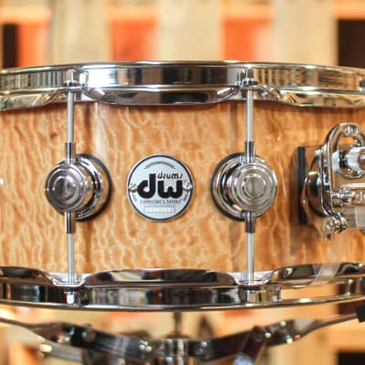 DW 5.5x14 Collector's Maple Mahogany Quilted Moabi Snare Drum - SO#1303312 image 2