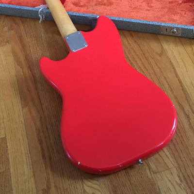 Vintage Fender Musicmaster 1960 Fiesta Red Nitro Lacquer 22.5” Short Scale Solid Body Guitar Relic 6.4 lb HSC image 16