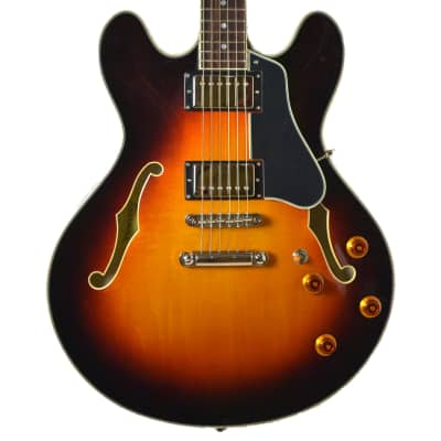 Eastman T386-SB Thinline Semi-Hollow Body Double Cut Sunburst w/HSC image 1