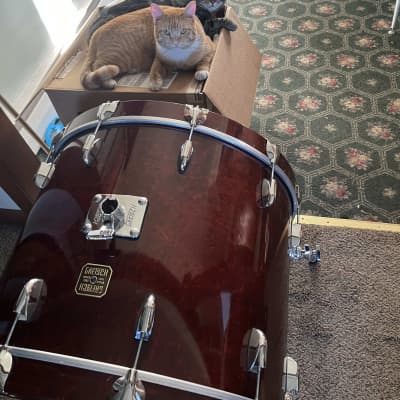 Gretsch USA Custom in Walnut Gloss Bass Drum with matching rack tom 24x18, 12x10 image 11