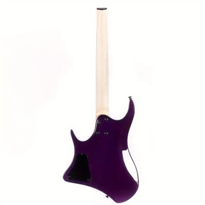 Volgoa GTWT-01 6-String Headless Electric Guitar with Flame Maple Veneer and Maple Neck - Purple image 2