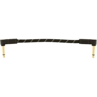Fender Deluxe Instrument Patch Cable, 15cm/6in, Black Tweed for sale