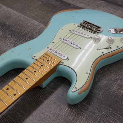 AIO S3 Left Handed Electric Guitar - Relic Sonic Blue (Maple Fingerboard) w/Gator Hard Case image 8