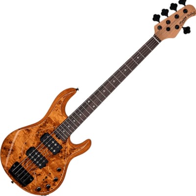 Sterling StingRay Ray35PB Amber with Poplar Burl Top Electric Bass image 2