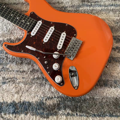 RW'S Lefty custom Guitars Beautiful Orange Strat. 22 fret neck play very Well  2020 Orange image 3