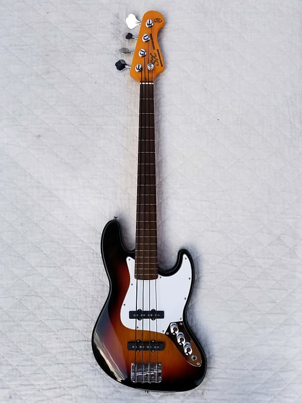 SX SJB-62 Short Scale Fretless Bass 2010 Sunburst | Reverb