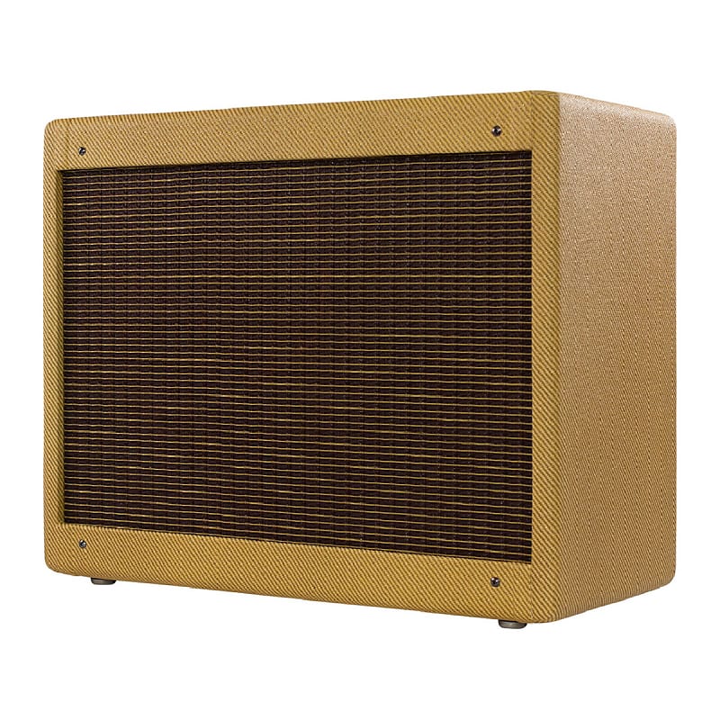 Mojotone Fender Tweed Deluxe Style 1x12 Speaker Guitar Amp Extension Cabinet with Lacquered Tweed Finish image 1