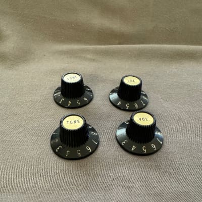 Gibson Vintage 1973 Les Paul Custom Witch Hat Knobs SG ES Gold Inserts 1972 1974 1975 1976 1970's image 1