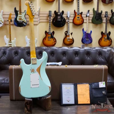 Fender Custom Shop 1959 Stratocaster AAA Rosewood Board Hand-Wound Pickups Heavy Relic Faded Aged Surf Green image 10