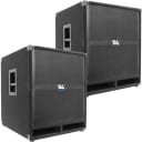 Pair of SEISMIC AUDIO 18" PA POWERED SUBWOOFER Active Speakers 500 Watts Each
