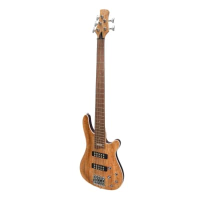 J&D Luthiers '20 Series' 5-String Contemporary Active Electric Bass Guitar | Natural Satin for sale