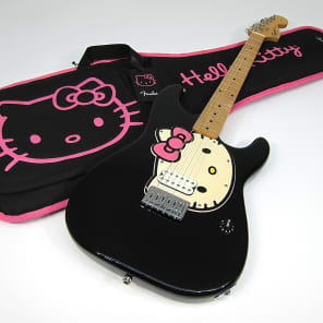 Beautiful Fender Hello Kitty Licensed Stratocaster Guitar with Black & Pink Hello Kitty Gig Bag! image 5