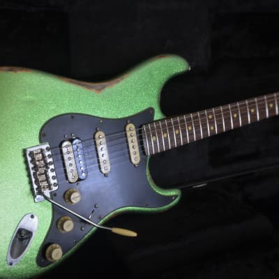American Fender Stratocaster Relic Green Sparkle HSS image 12