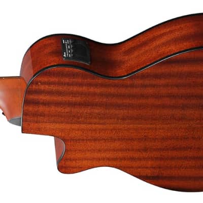 Ibanez AEGB24E-BKH Cutaway 4 String Acoustic Bass - Black High Gloss image 3