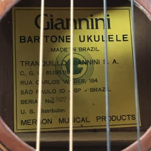 Giannini  Baritone Ukelele Mahogany Made in Brazil image 8