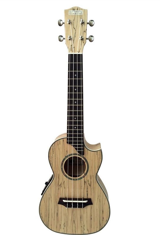Makai LC-85SM Limited Spalted Maple Top Cutaway Concert Body Style Ukulele w/Pickup image 1