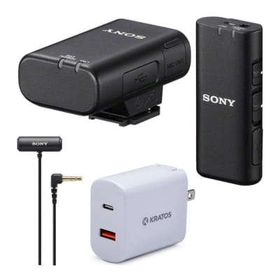 Sony ECM W2BT Digital Bluetooth Wireless Microphone Bundle with