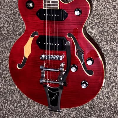 Epiphone factory 2nd Wildkat Wine Red electric guitar ohsc image 1
