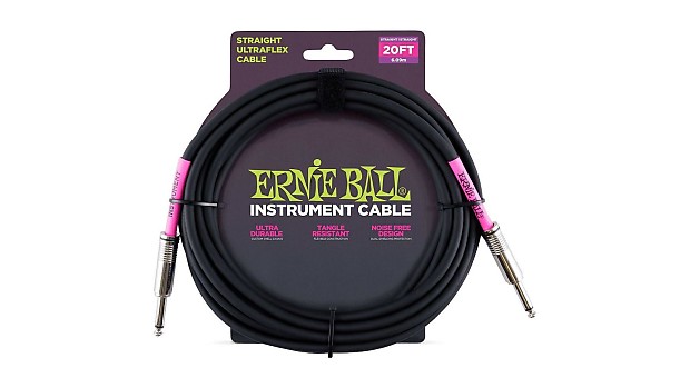 Ernie Ball P06046 Ultraflex Straight 20' Straight to Straight TS Instrument Cable image 1