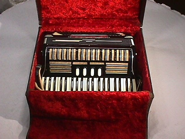 Vintage Italian Made 120 Bass Accordion  with 5 Stops in Original Case & Ready to Play as-is image 1