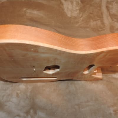 Unfinished Telecaster Body Book Matched Figured Flame Maple Top 2 Piece Alder Back Chambered Very Light 3lbs 4oz! image 23