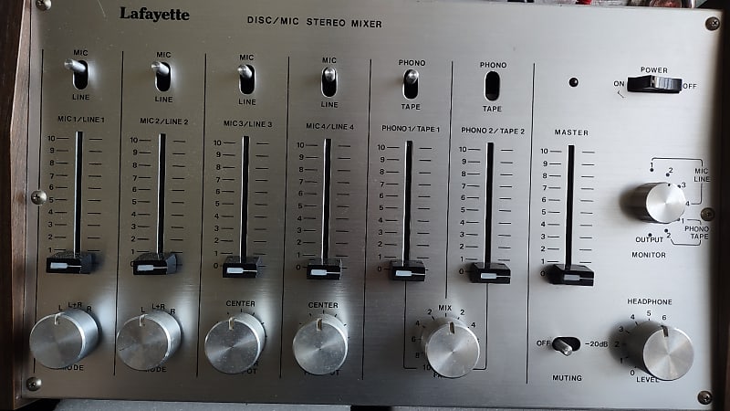 Lafayette DISC/Mic Stereo Mixer 1970 Aluminum