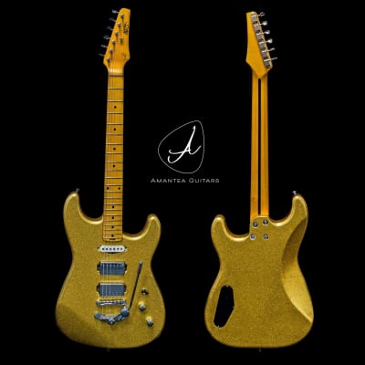pre order now! Amantea Guitars  Stratocaster sparkle gold 2021 Polyacrylic sparkle gold Bild 2