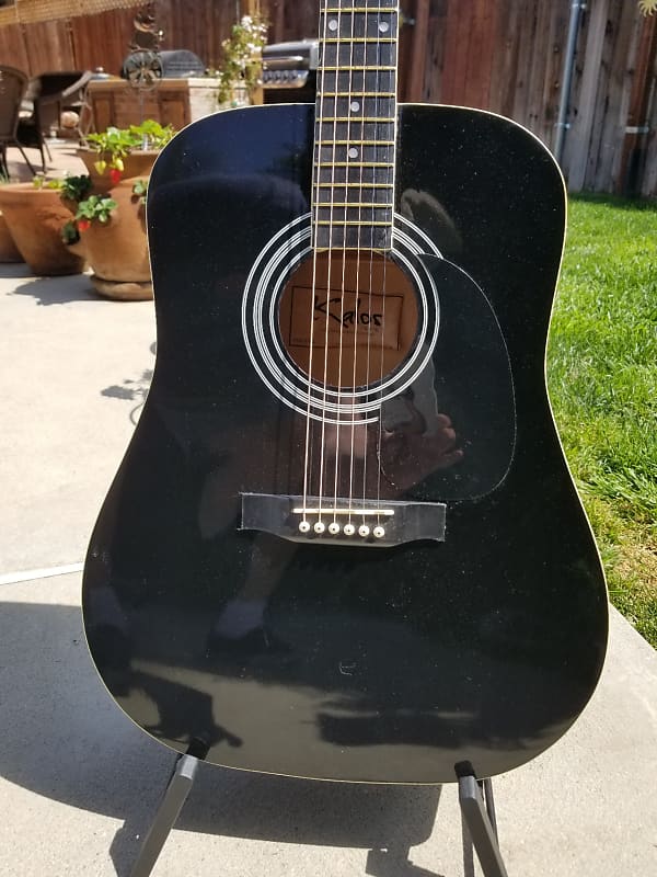 Kalos Acoustic dreadnought guitar Black Reverb