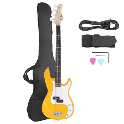 Glarry GP Electric Bass Guitar Yellow for sale