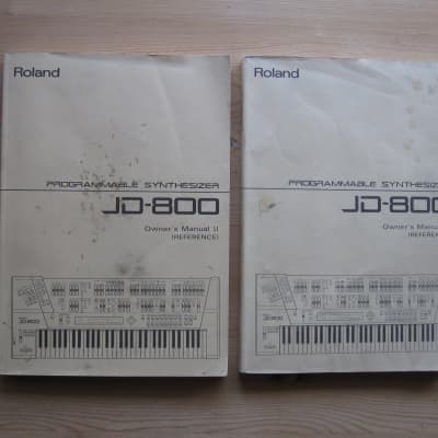 2 reference guides owners manuals Roland JD-800 synth synthesizer keyboard user