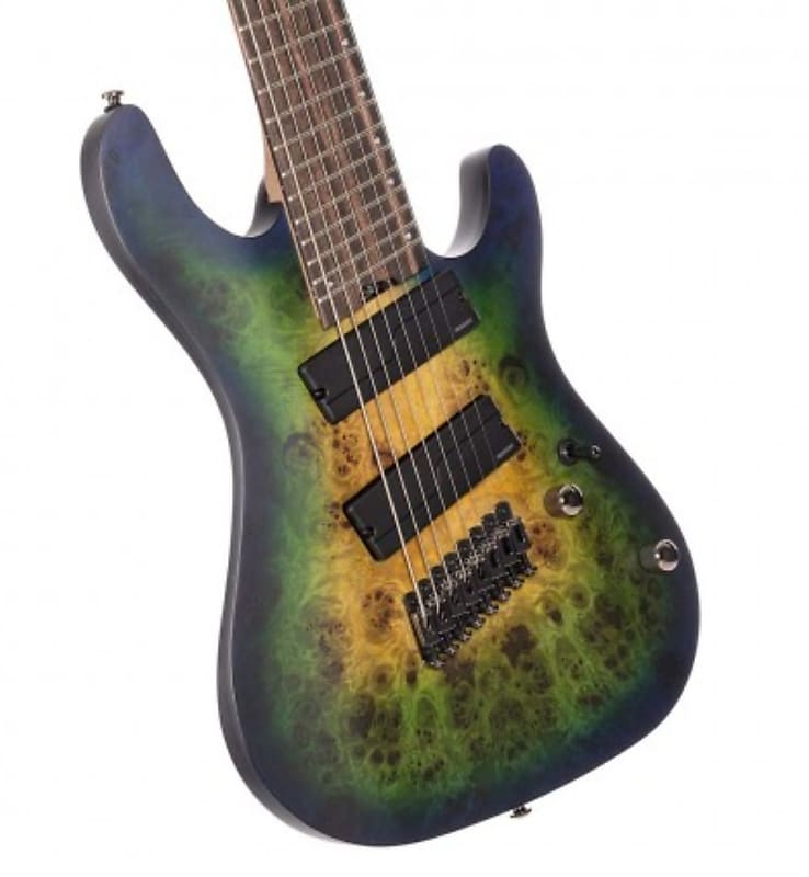 Cort KX508MS KX Series 8 String Electric Guitar. Mariana Blue Burst image 1