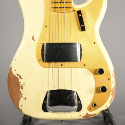 Fender Custom Shop 58 Precision Bass Heavy Relic Maple Neck 2022 - Vintage White image 2