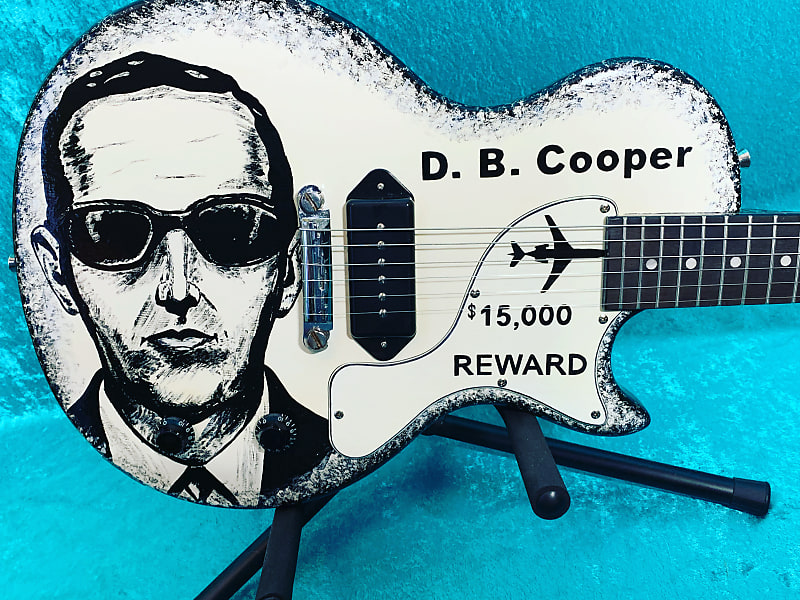 D.B. Cooper hand painted vintage design Maestro by Gibson Les Paul Junior 2010 Hand painted image 1