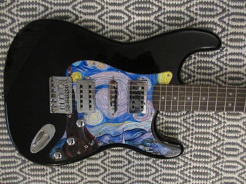 ~Cashified~ Fender Squier StratoCaster: HSH - Van Gogh - | Reverb