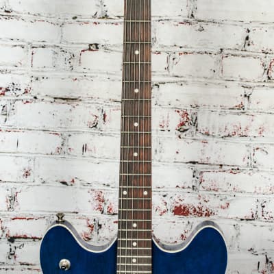 Oscar Schmidt - OE-30 Delta King - Semi-Hollow Body HH Electric Guitar, Trans Blue - x1996 - USED image 4