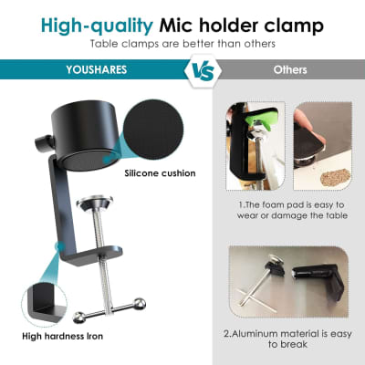 YOUSHARES QuadCast Boom Arm Stand - Professional Adjustable Scissor Mic Stand Compatible with HyperX QuadCast S Microphone