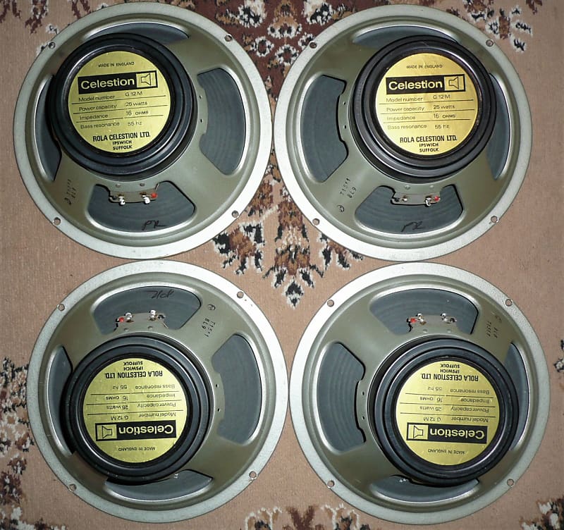 Matched quad Rola Celestion G12M-25 Blackback 16ohm 1978 | Reverb The  Netherlands